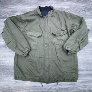 Vintage US Military Jacket Mens Medium Olive Chemical Protective Suit Clean
